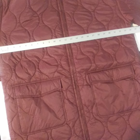 Time and Tru women's XL (16-18) Rustic Plum Onion Belted Barn Coat - Picture 7 of 11